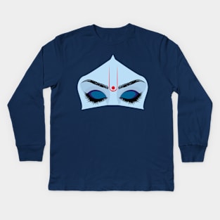 Krishna eyes on blue Kids Long Sleeve T-Shirt